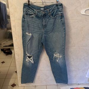 Ripped blue jeans